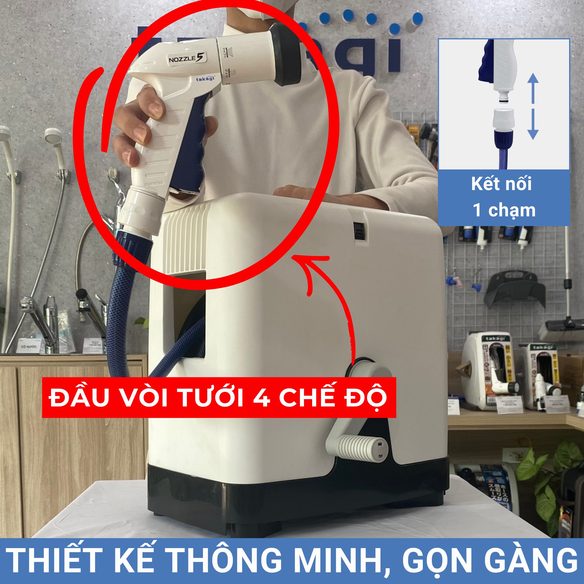 Bộ vòi tưới cây 30m Boxy Twister Takagi RC330TNB